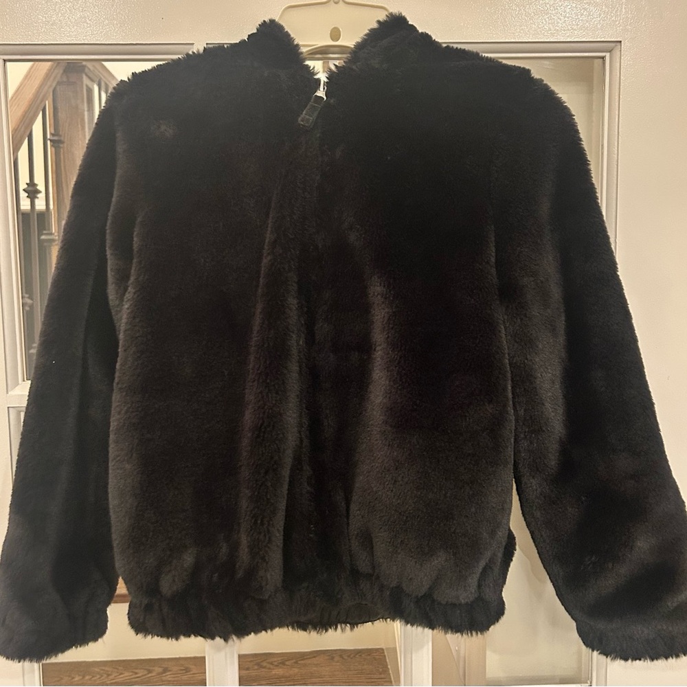 Cat & Jack Plush Black Puffer Coat